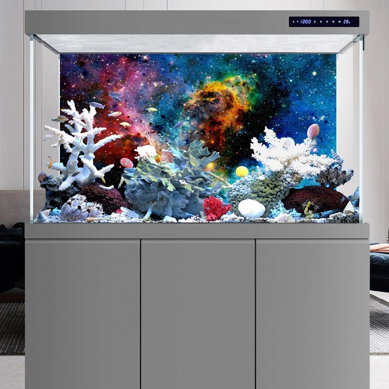 AWERT 30x12 inches Galaxy Aquarium Background Cloud Stars and Colorful Cosmic Universe Fish Tank Background Mystery Space Terrarium Background - Image 5